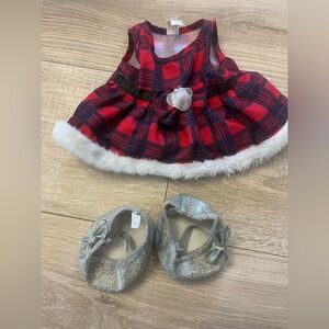 Build A Bear Plaid Dress And Shoes Bundle